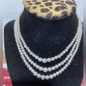 Japan Layered Faux Pearl Necklace